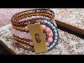 Five row wrap bracelet with beaded loop closure - tutorial