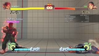 Evil Ryu Shakunetsu Hadouken (Red Fireball) Ultra 1 combo
