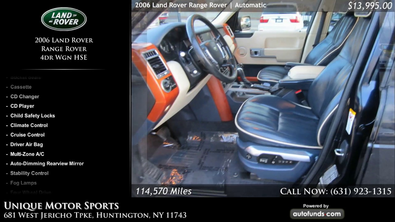 Used 2006 Land Rover Range Rover | Unique Motor Sports, Huntington, NY - SOLD