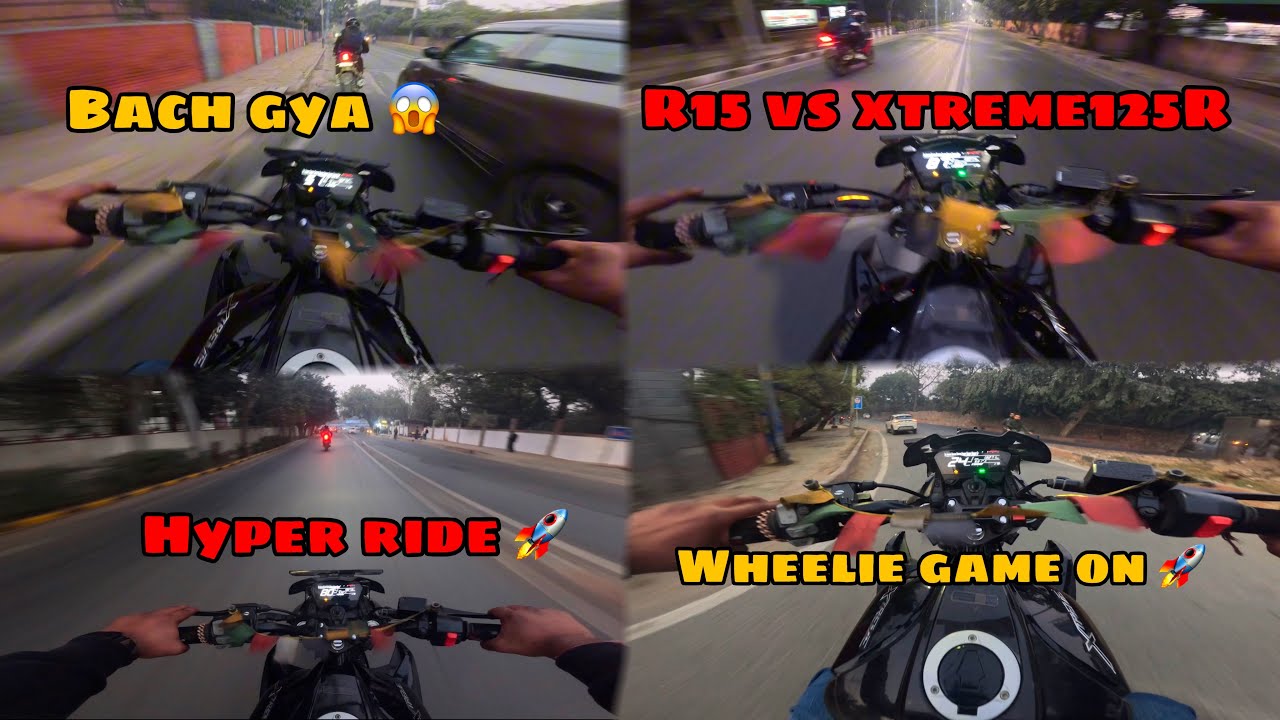 Hyper ride with R15 omg 😍|| wheelie game on 😍 || xtreme ride