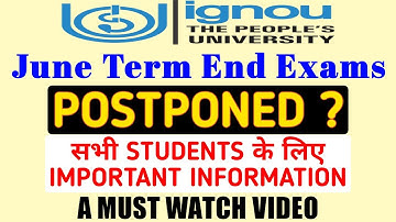 #ignou Exams Postponed | June 2020 Exams will Postpone complete information By TIPS GURU