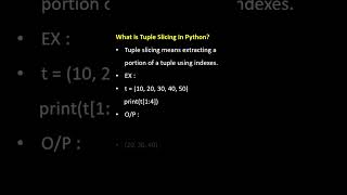 Python Interview Question | What is Tuple Slicing in Python? #pythonanddjangofullstackwebdeveloper