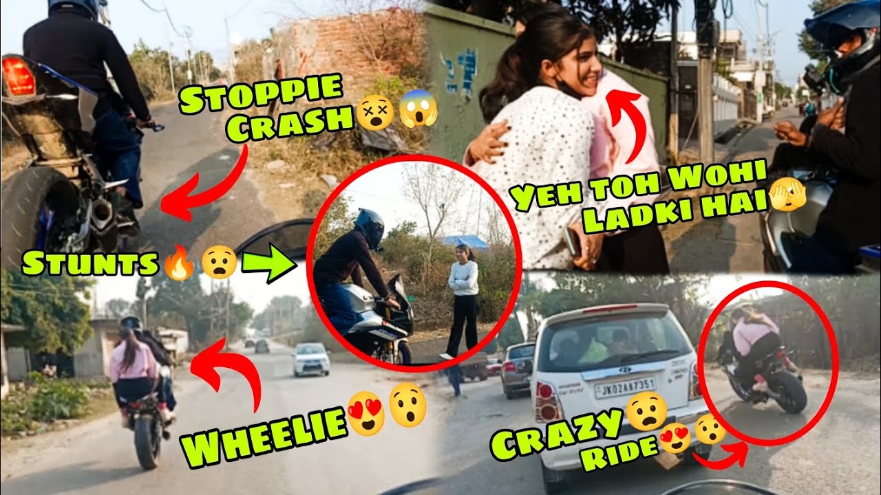 Yeh Ladki🥰Aj Firse Mil Gyi😍😊|| Stoppie Crash😨😵|| Crazy Ride+Stunts😱🔥||