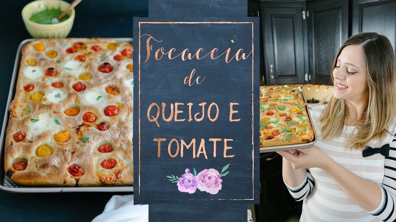 FOCACCIA DE QUEIJO E TOMATINHOS