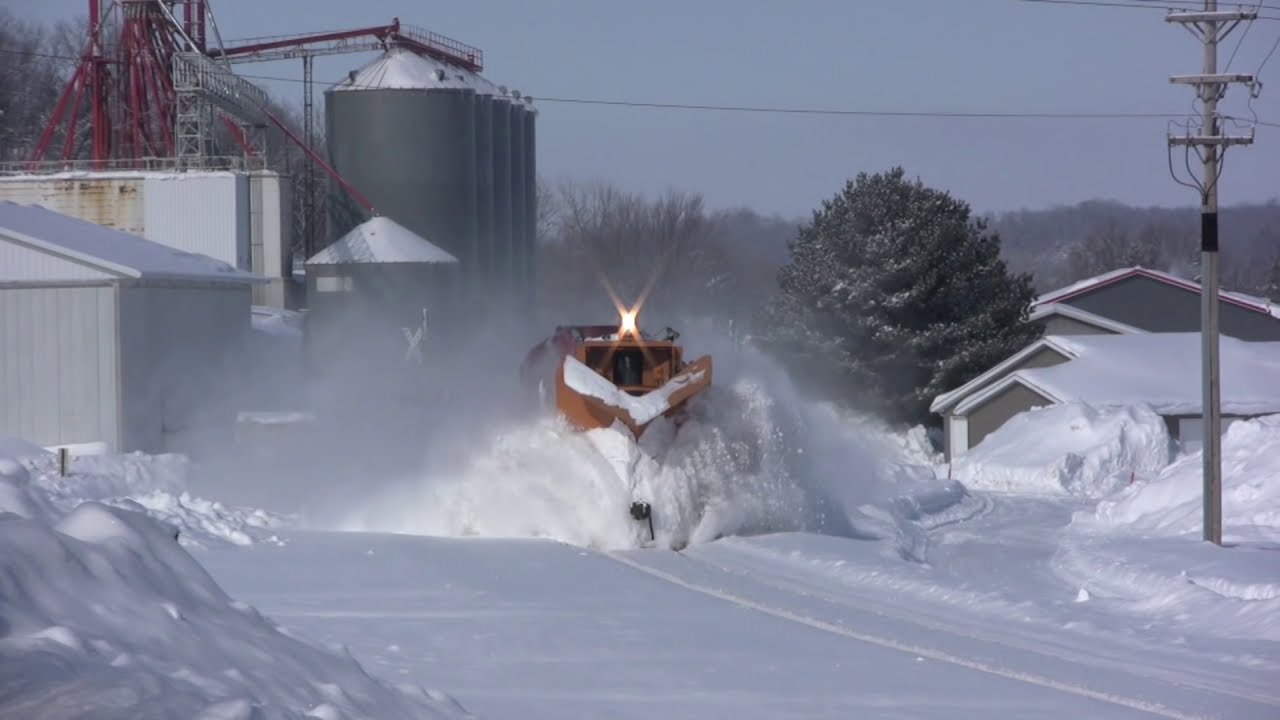 Train Snow Plowing Action in Minnesota YouTube