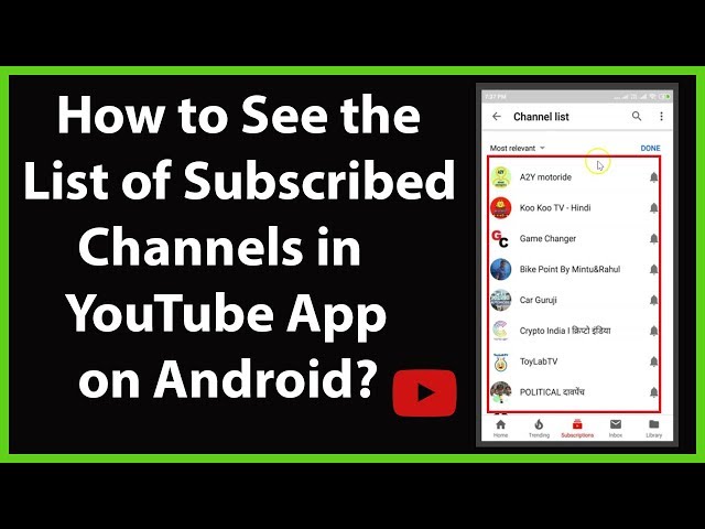 How to See the List of Subscribed Channels in  App on