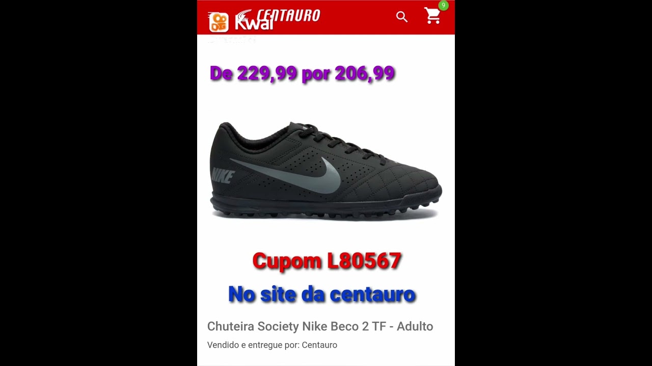 cupom nike chuteira