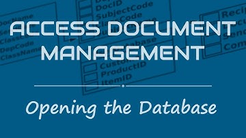 Opening the Access Document Management database