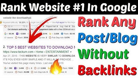 Rank Website Without Backlinks 2020 |Rank Post Without Backlinks |How To Rank Blog Without Backlinks