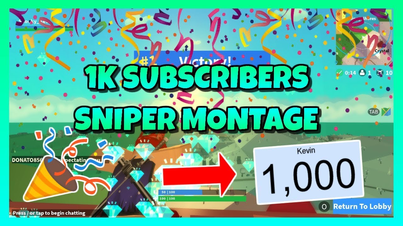 1k Subscribers Sniper Montage Roblox Island Royale Youtube - roblox fortnite longest sniper shot kill highlights island royale