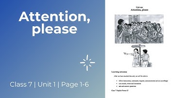 Attention, please | Class 7 | Unit 1 | Page 1-6. (Conversations)