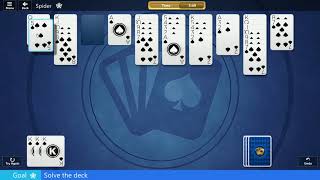 ᗍ SPIDER SOLITAIRE 3 May 2019 - Microsoft Solitaire Collection (solve the deck)