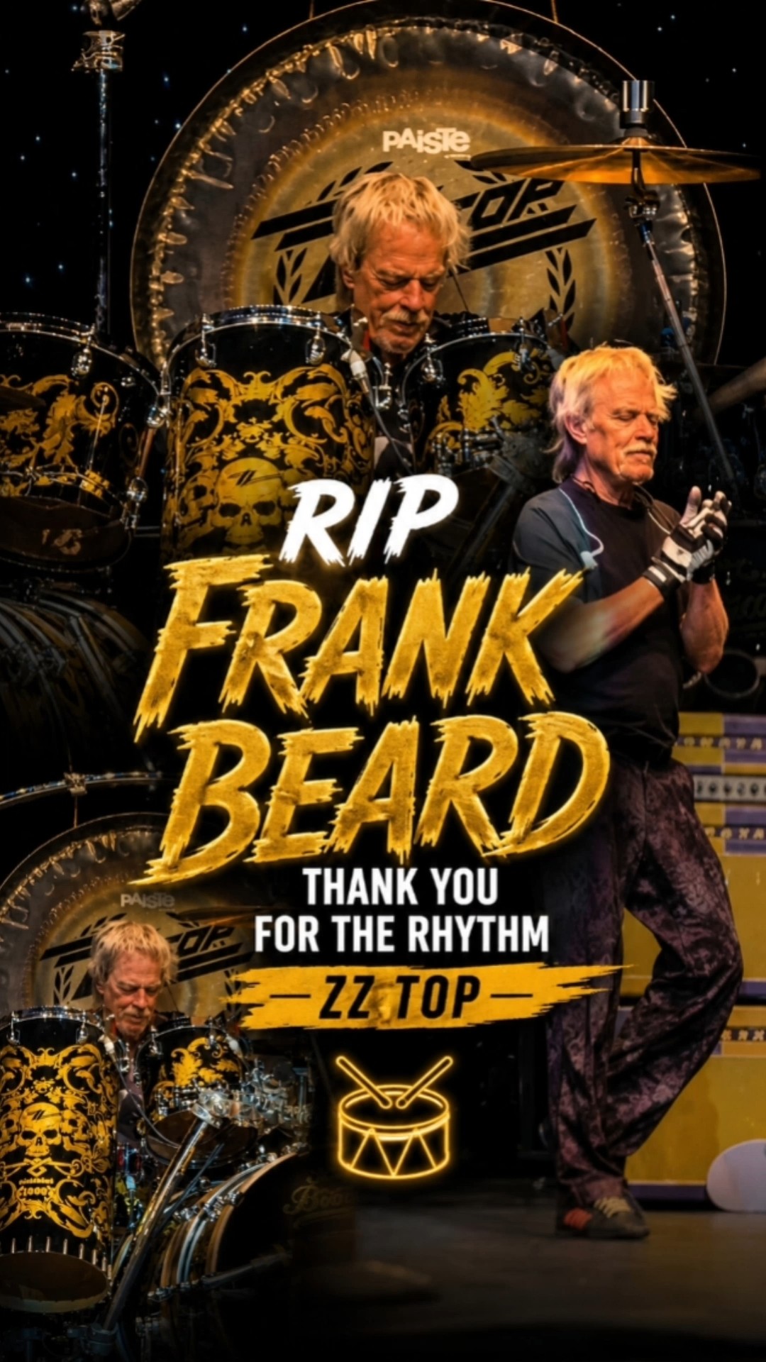 洋楽 R.I.P. Farewell Frank Beard 🥁 Your Rhythm Lives On #FrankBeard #ZZTop