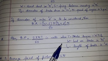 Revision of formulae from Chapter 2 - I.C. Engine & Pollution control