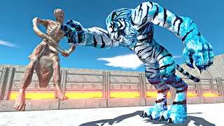 Ice Mutant Tiger vs Infernals in Lava Stadium Arena - Animal Revolt Battle Simulator