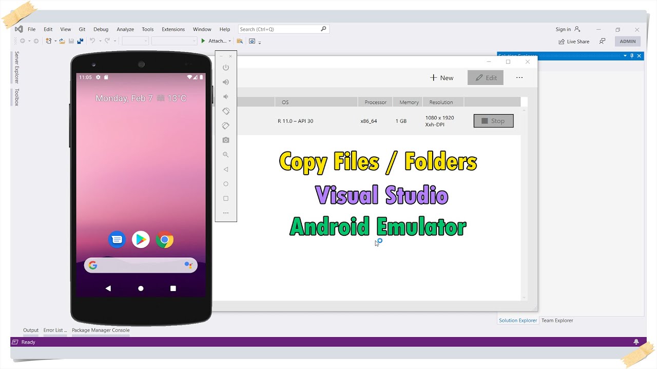 Copy Files on | Android Emulator | using Visual Studio 2019 - YouTube