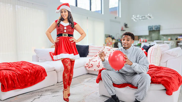 POP THE BALLOON BASED ON MY WIFE'S HOLIDAY OUTFITS! |Vlogmas Day 6