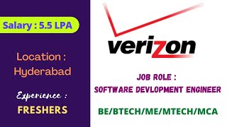 Verizon Off Campus Hiring Freshers for the Role of Software Development Engineer |