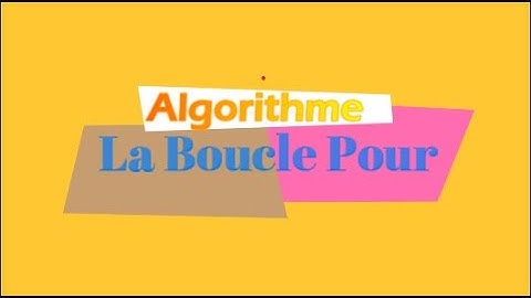 Algorithme la Boucle Pour Exercices (Darija)