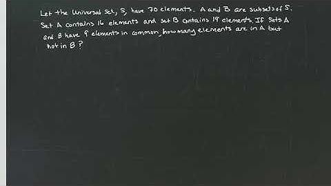 MyOpenMath - Sets - Using a Venn Diagram to  Solve a Set Problem - Elements in A but not B