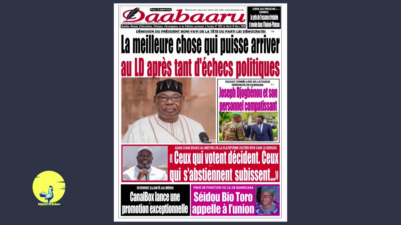 Analyse du 10 Mars 2026 sur Matin d'Eden