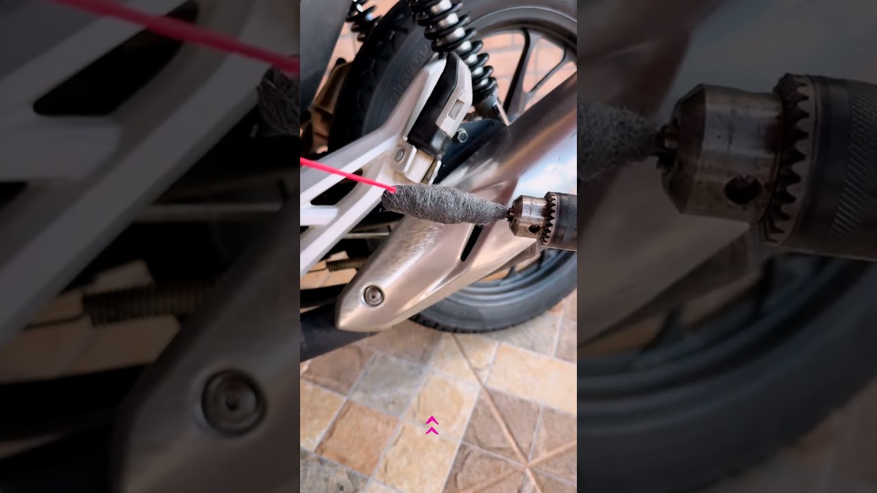 Isso Remove Steel Rust from Motorcycle Silencer Pipe |WD-40 Drill Bit Hack Tutorial Trick! Lifehacks