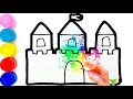 Bolalar uchun qal&#39;a chizish|Castle drawing for kids|Рисование замка для детей