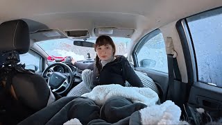 Car Cdaning In A Blizzard With Only An Electric Blanket 
