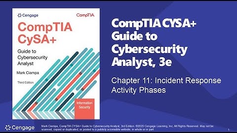 CSC225 Chapter 11   Incident Response Activity Phases