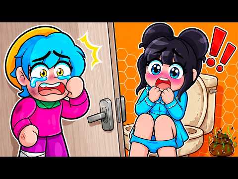 BABY SAJA is LOCKED in a BATHROOM with ZOEY in ROBLOX! 😱
