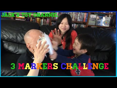 3 Markers Challenge!! (Using Feet!!) With The Loser Getting A Pie On The Face