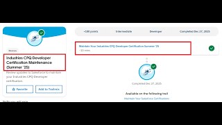 Industries CPQ Developer Certification Maintenance (Summer ’25) | Salesforce Trailhead