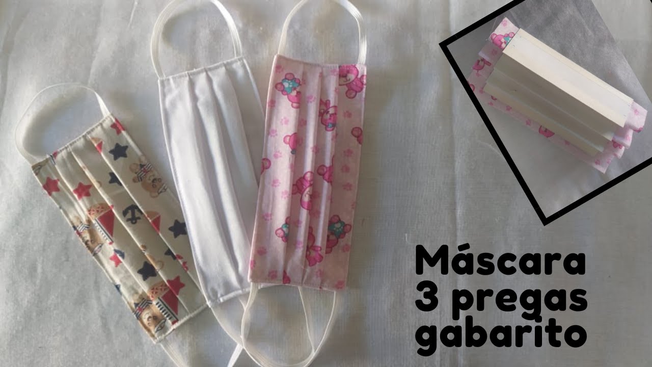 Gabarito para máscaras com 3 pregas.