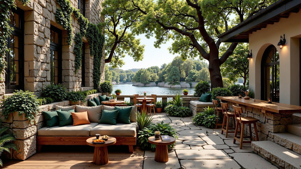 Cozy Garden Cafe Jazz 🌿 Gentle Jazz and Nature Ambience for Relaxation, Work and Study Focus