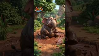Ek mota hati ghumne giya #kids #cartoon #youtubeshorts #animation #video #kartun #hindirhymes,,,
