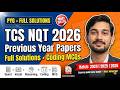 TCS NQT 2026 Previous Year Papers FULL SOLUTIONS (Quant, Vocab, Reasoning, Coding) Batch 2024/25/26
