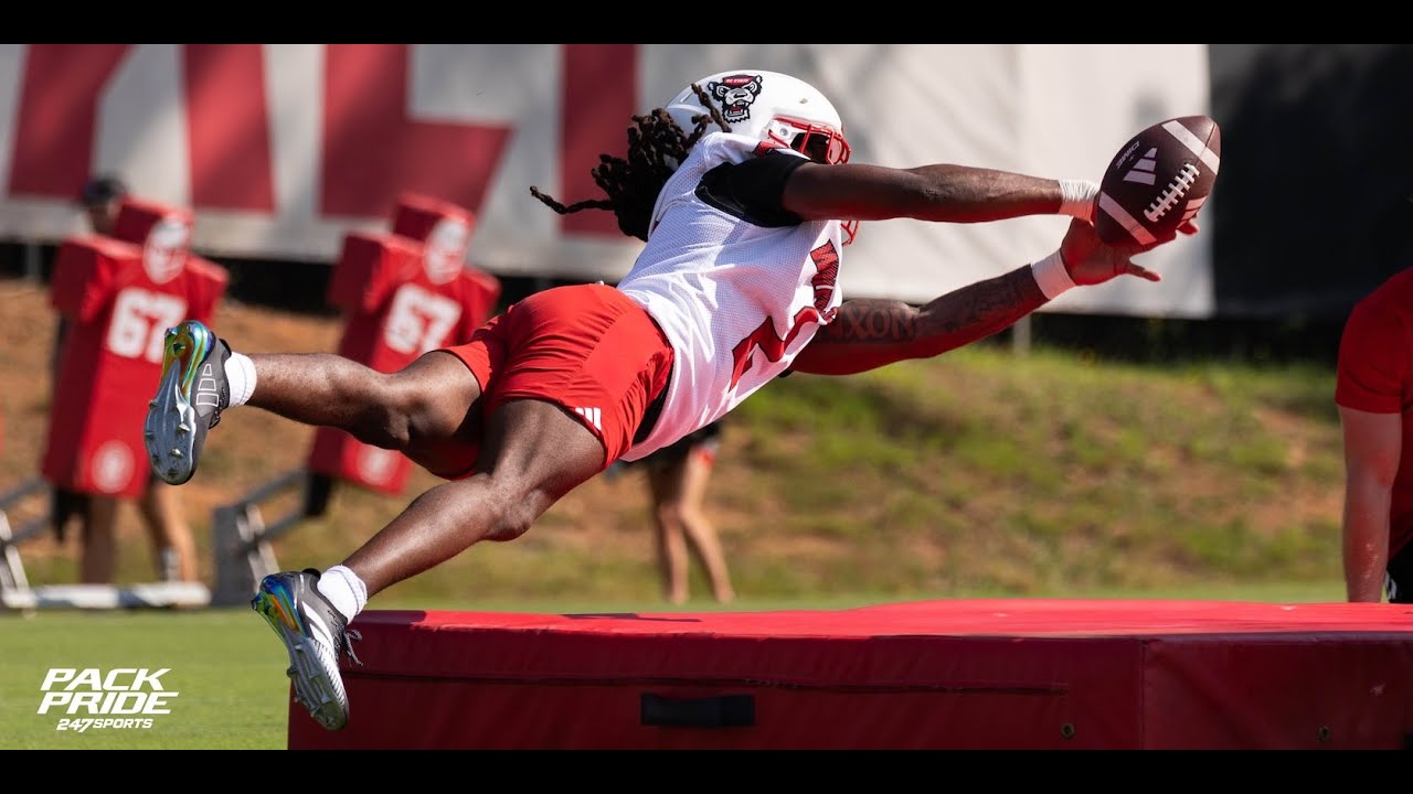 NC State SAF Ronnie Royal III meets with the media during fall camp