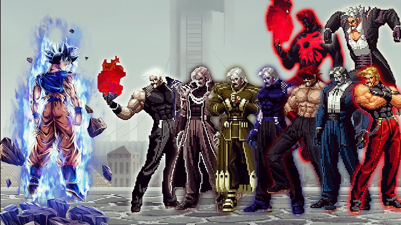 [KOF Mugen] Son Goku Vs 8 Bosses Rugal Team | 1 Vs 8