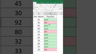 Fail pass formula in excel #excel