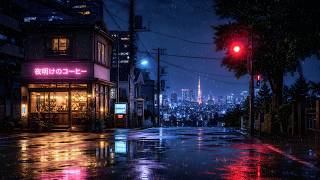 Rainy Shibuya Night 🌧️ 80s 90s Lofi Coffee Shop Vibes