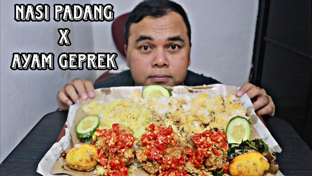Mukbang 2 Porsi Nasi Padang dengan Ayam Geprek