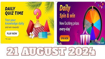 Amazon Quiz Answers Today | 21 August 2024 | @dailyquiztime #amazonfunzon