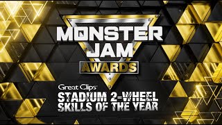 2024 Monster Jam Awards Stadium Great Clips 2-Wheel Skills of the Year Nominees