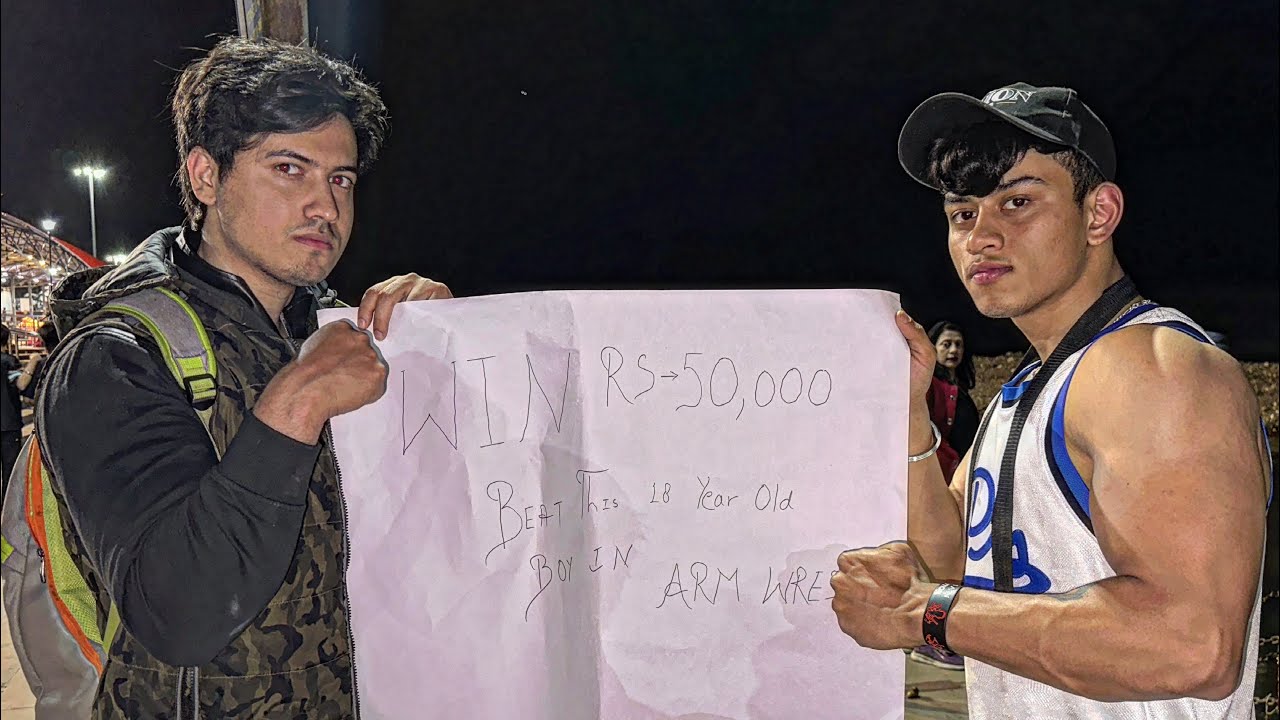 //Can You Beat This 18 Year Old Boy At Armwrestling From India 🇮🇳//Public Challange of ₹50,000😱