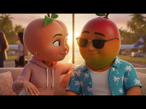 "Flirty Airport Romance 🍑🥭 | Cute 3D Fruit Love Story at Sunset"