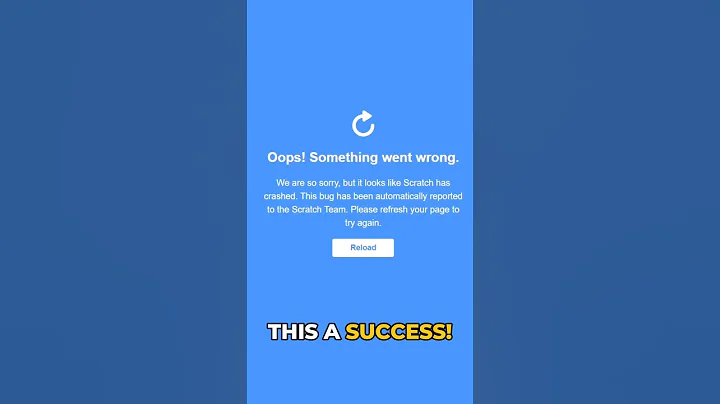 Scratch BLUE SCREEN OF DEATH! 😧😧😧       #scratch #scratchprogramming #shorts