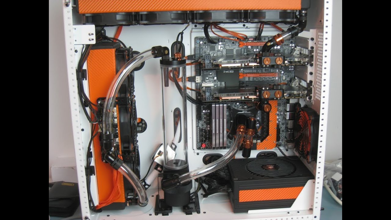 Case Labs SM8 Water Cooled Cooled Build Log 6 - Clockwork Orange - Install GPU, SSDs, Cables