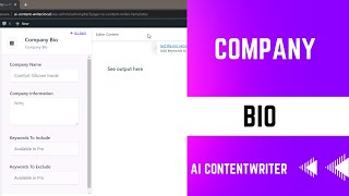 How to Create Company Bio using WP AI Content Writer