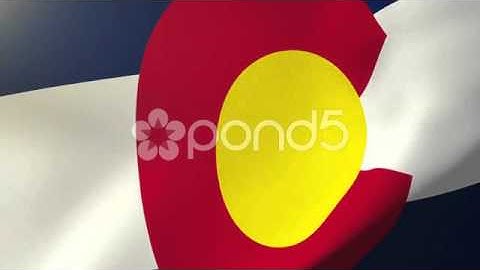 Colorado Flag Waving In The Wind. Looping Sun Rises Style. Animation Loop