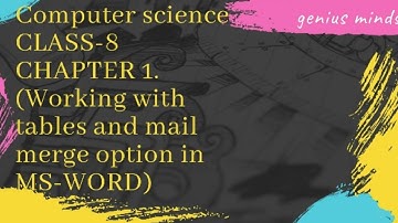 class 8 PSEB computer science chapter 1working with tables and mail merge in ms word
